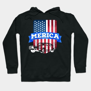 Merica, American map and Flag, 4th of July, happy independence day God Bless America Hoodie